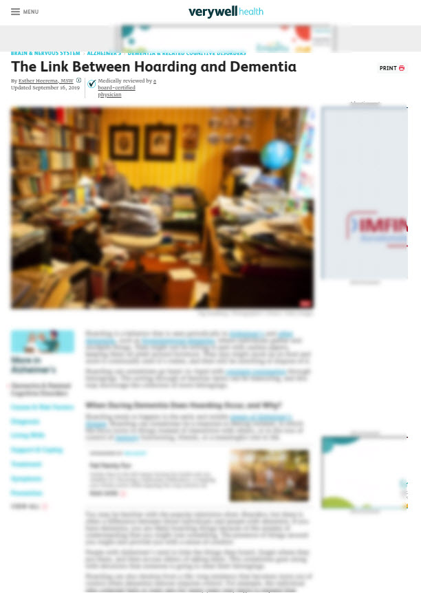 The Link Between Hoarding and Dementia