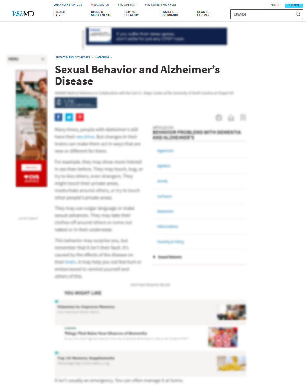 Sexual Behavior and Alzheimer’s Disease