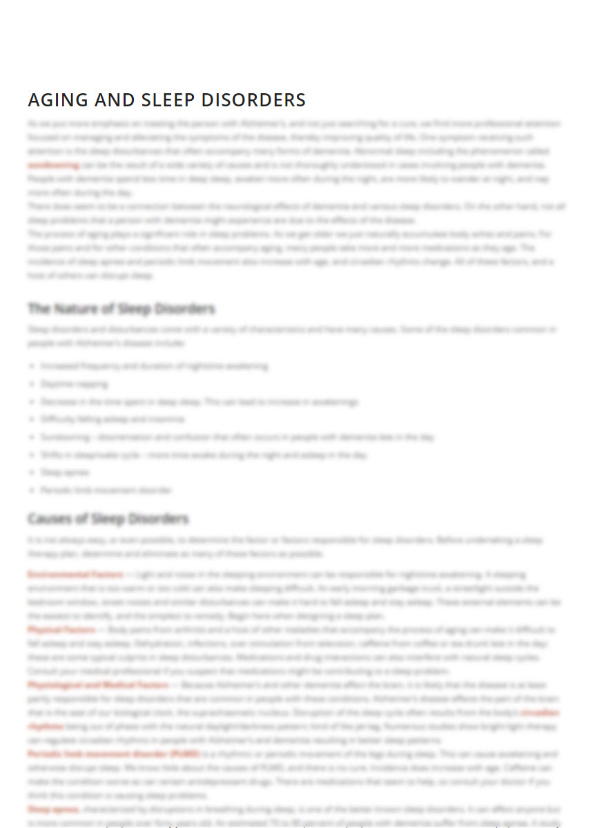 Aging and Sleep Disorders