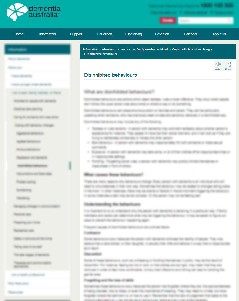 Disinhibited Behaviours