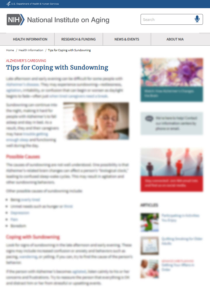 Tips for Coping with Sundowning