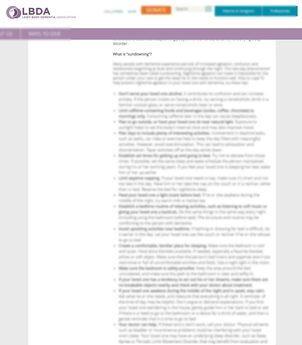 Managing Sleep Problems