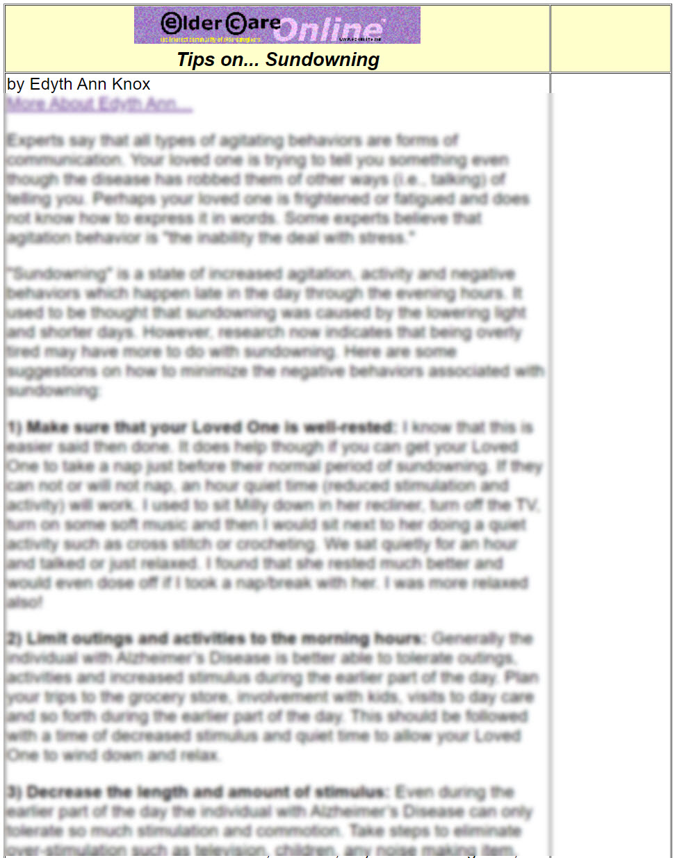 Tips on... Sundowning