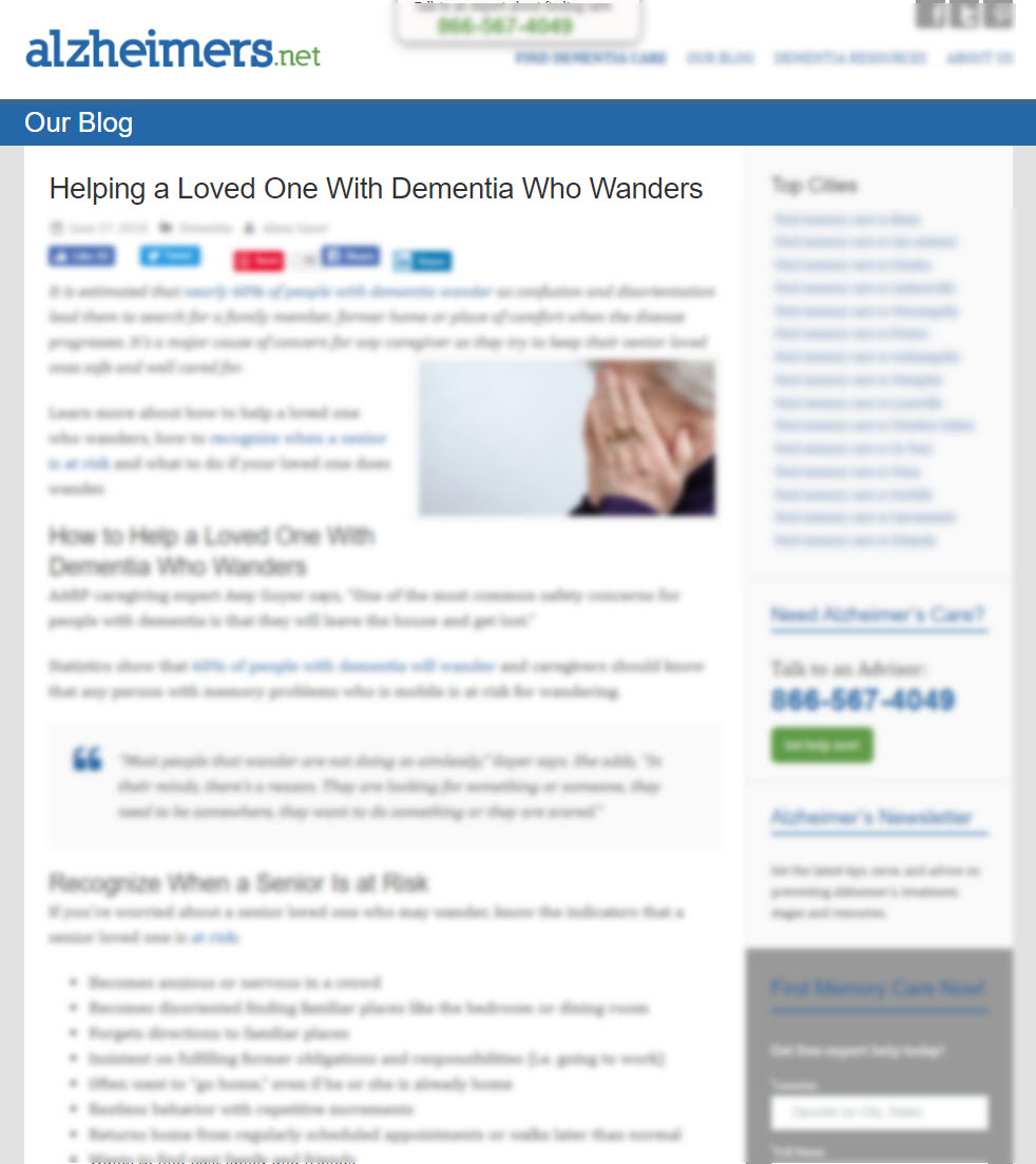 Helping a Loved One With Dementia Who Wanders