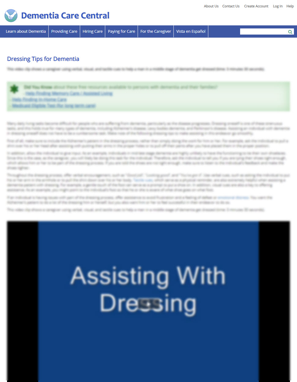 Dressing Tips for Dementia