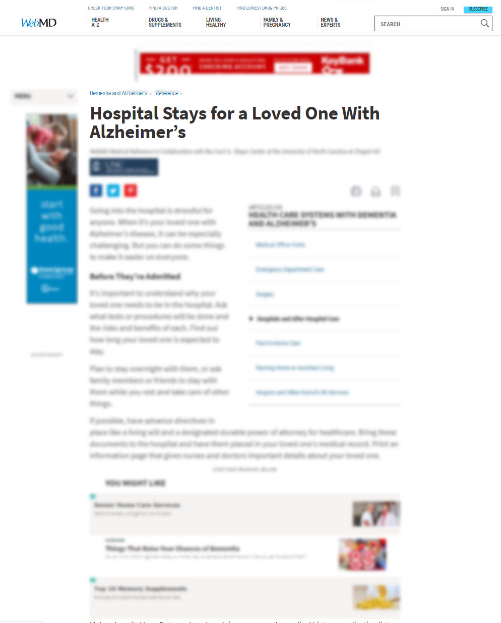 Hospital Stays for a Loved One With Alzheimer’s