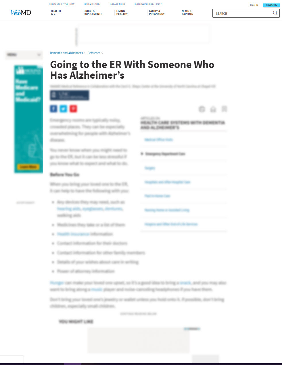 Going to the ER With Someone Who Has Alzheimer’s