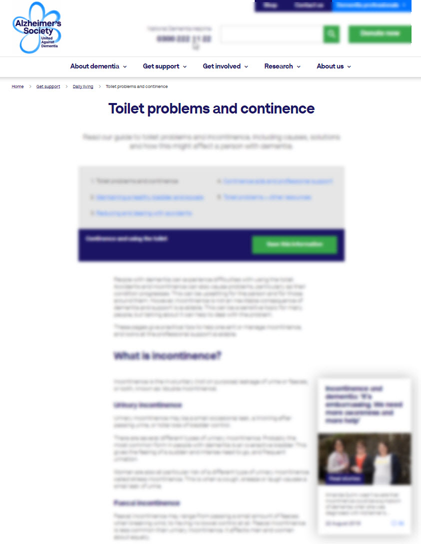 Toilet Problems and Continence