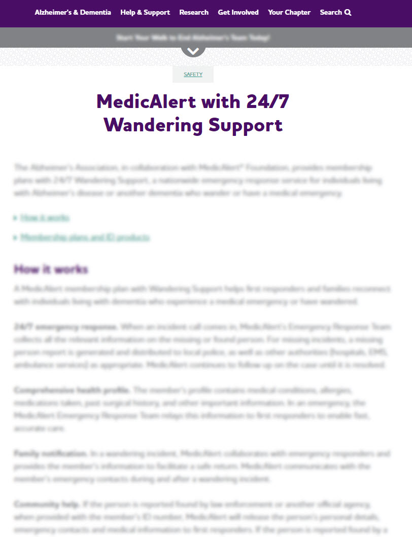 MedicAlert + Safe Return