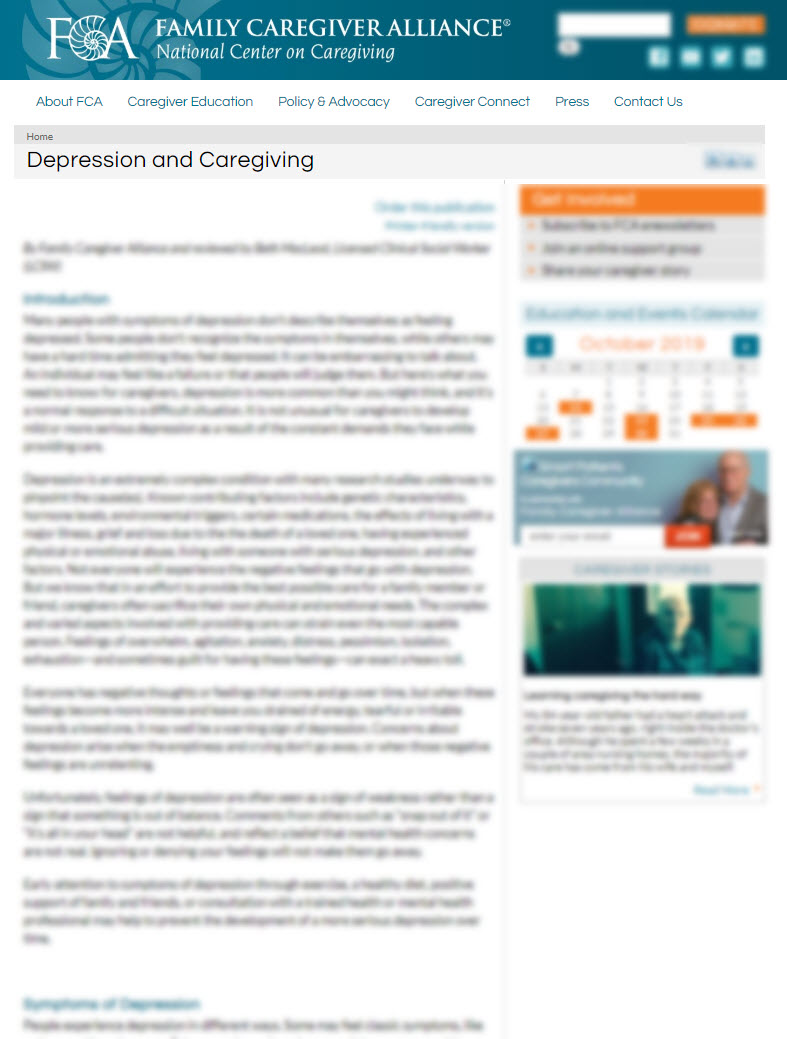 Depression and Caregiving