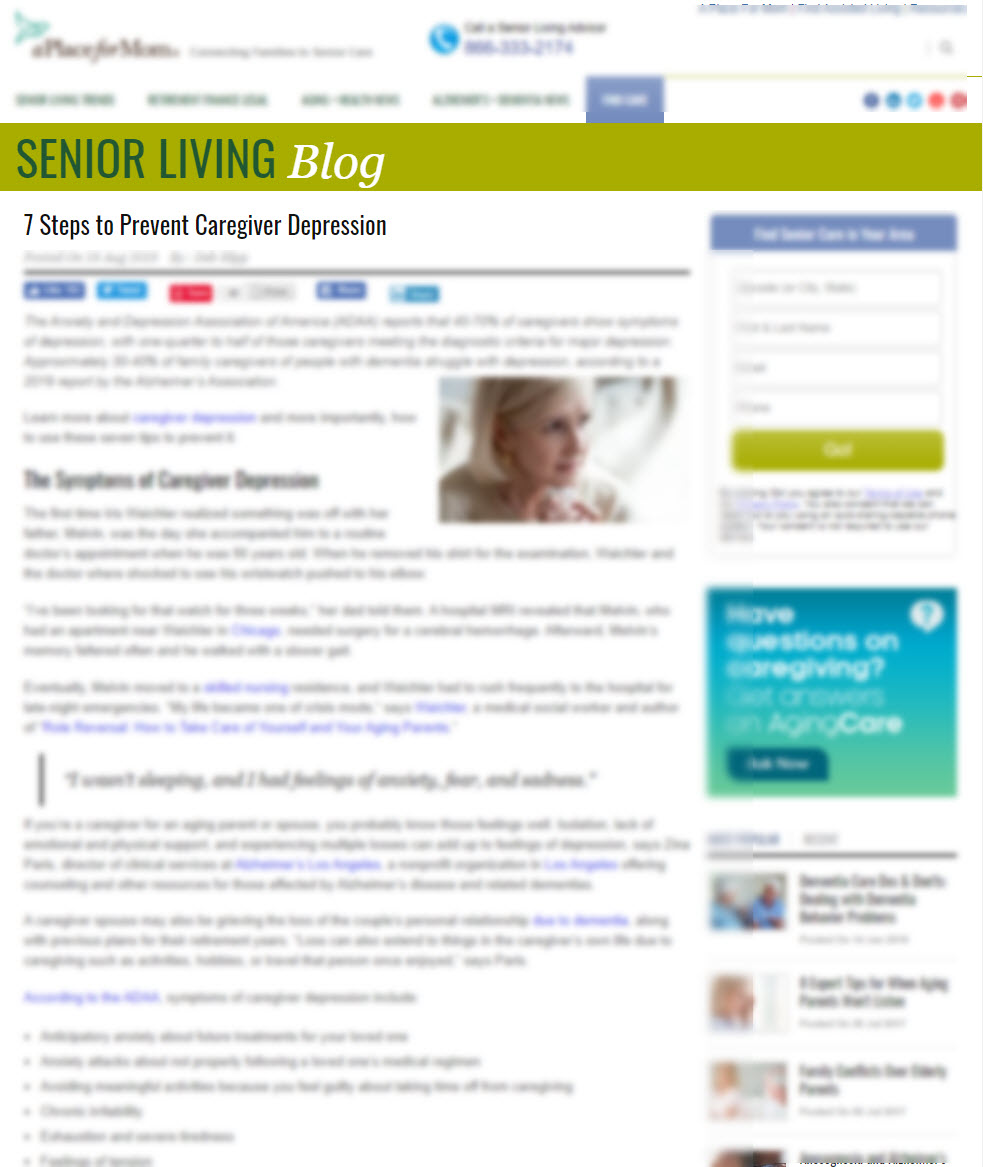 7 Steps to Prevent Caregiver Depression