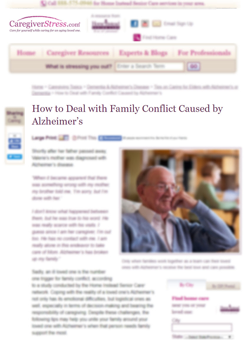 How to Deal with Family Conflict Caused by Alzheimer’s