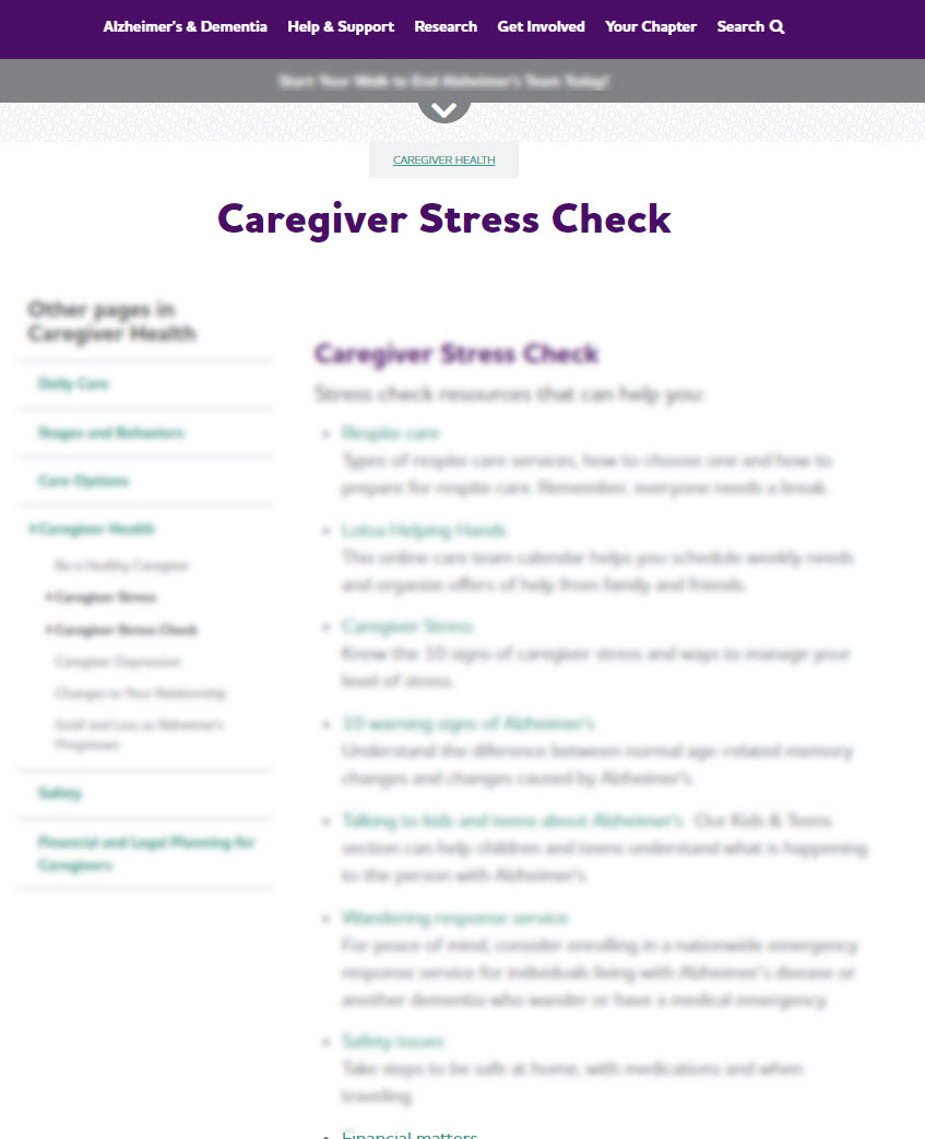 Caregiver Stress Check
