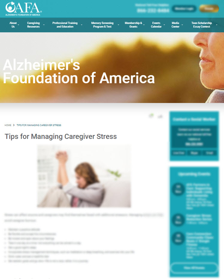 Tips for Managing Caregiver Stress